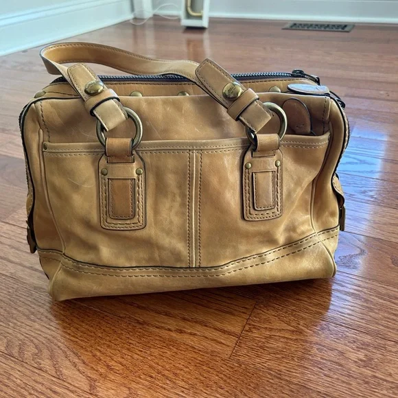 Coach Legacy Lily 65th Anniversary Camel Satchel with Brass Accents - Picture 6 of 11